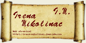 Irena Mikolinac vizit kartica